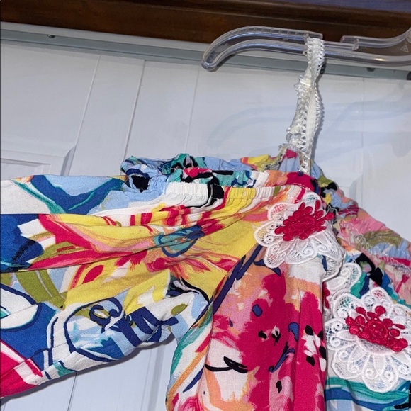 Melissa Paige Vibrant Multicolor Off-Shoulder Blouse - Picture 4 of 7